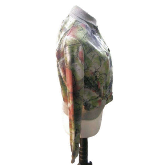 Desigual Abstract Floral Button Front Blazer Size Large - Picture 5 of 9